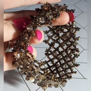 Vintage handmade stretchy beaded bracelet